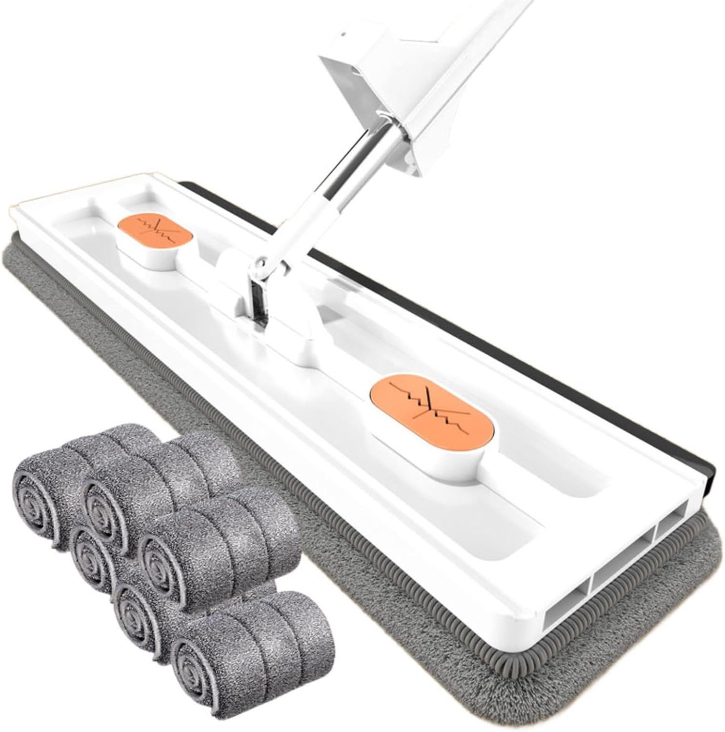 LIANNA Bodenwischer Großer Flachmop,Großer Flach Mopp Bodenwischer,Wischmopp, (Set, 1-St., 360-Grad-Bodenwischer Große Flächen mit Langem Edelstahl Griff)