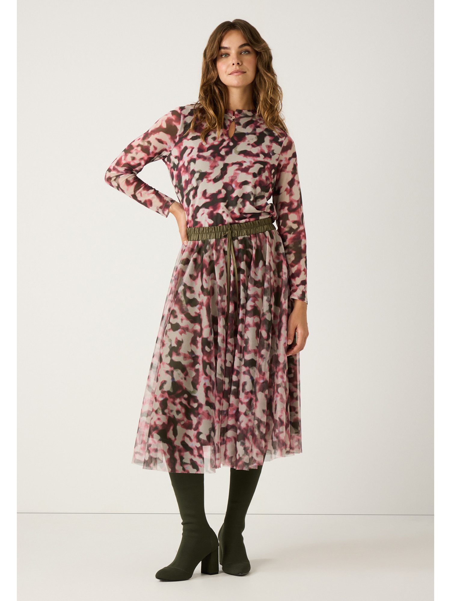 MORE&MORE Tüllrock bunter Meshrock, Flowerprint günstig online kaufen