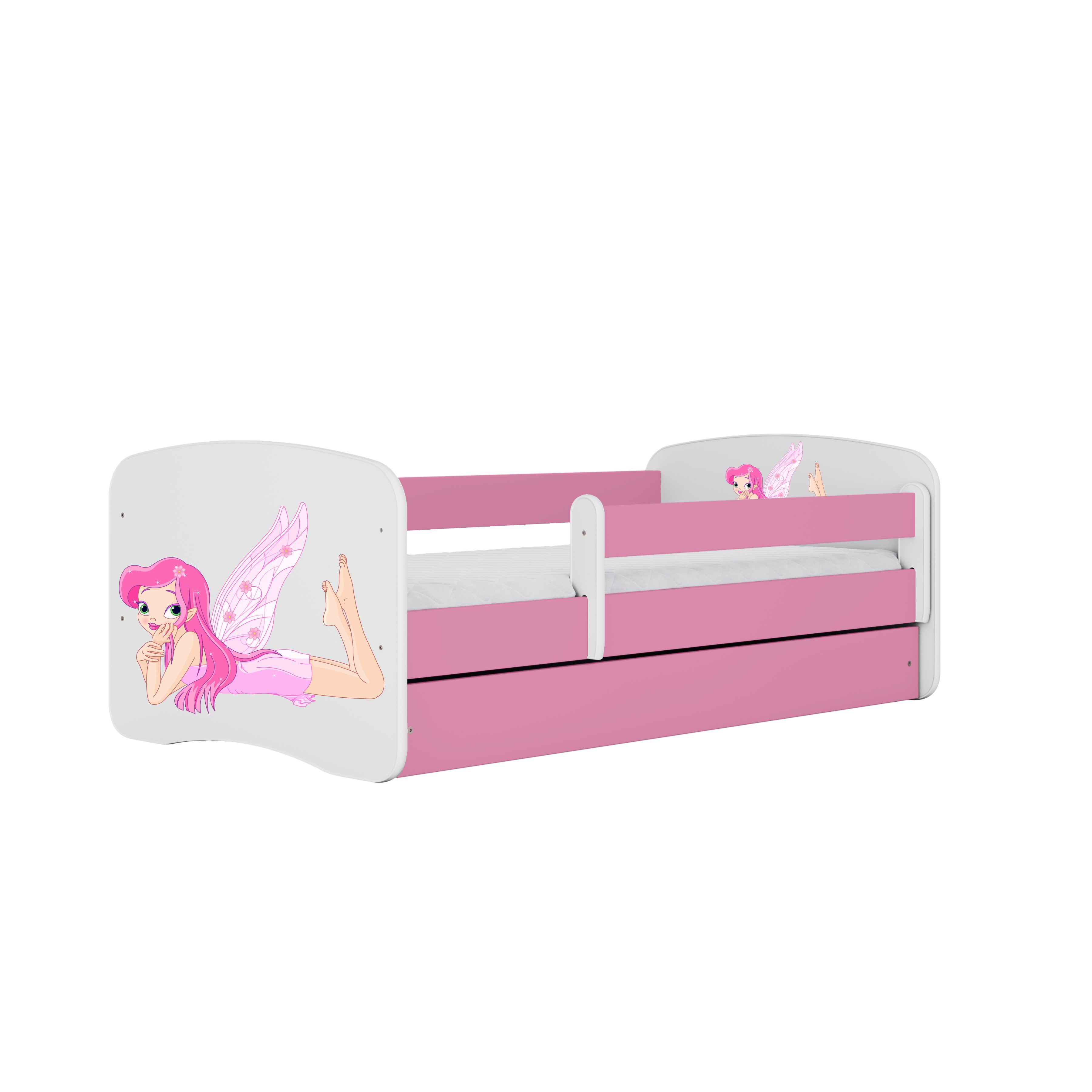 Raumhirsch Furniture Kinderbett 70x140, 80x160, 80x180 cm - Komplettset mit Schublade (Bett für Mädchen, Einzelbett Kinder 2–12, mit Rausfallschutz & Lattenrost), verschiedene Farben & Designs
