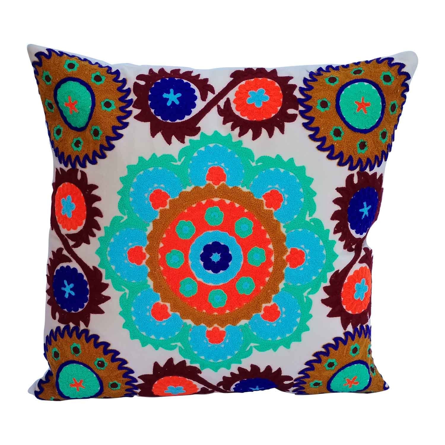 Casa Anise Kissen 40x40 Dekokissen cm Füllung, Moro mit Mandala Buntes einzigartiges Design MD003, Mandala, Samtkissen