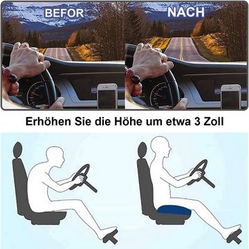 DOPWii Sitzauflage Auto-Sitzkissen für Erwachsene, weiches Memory-Schaum-Autositzkissen, kann die Höhe um 10cm erhöhen, geeignet für Auto, Bürostuhl