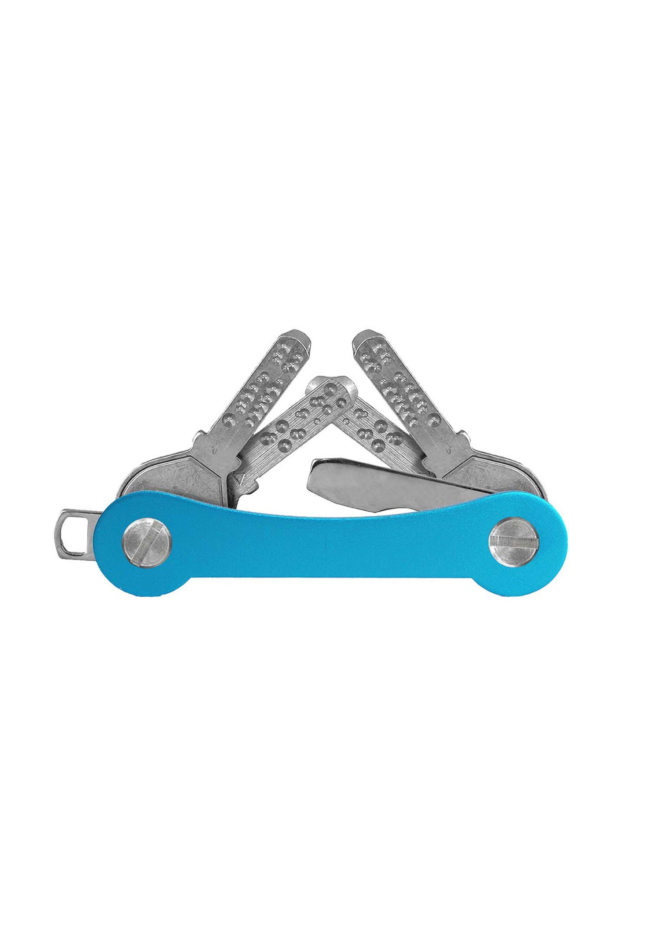 Schlüsselanhänger made hellblau SWISS Aluminium, keycabins