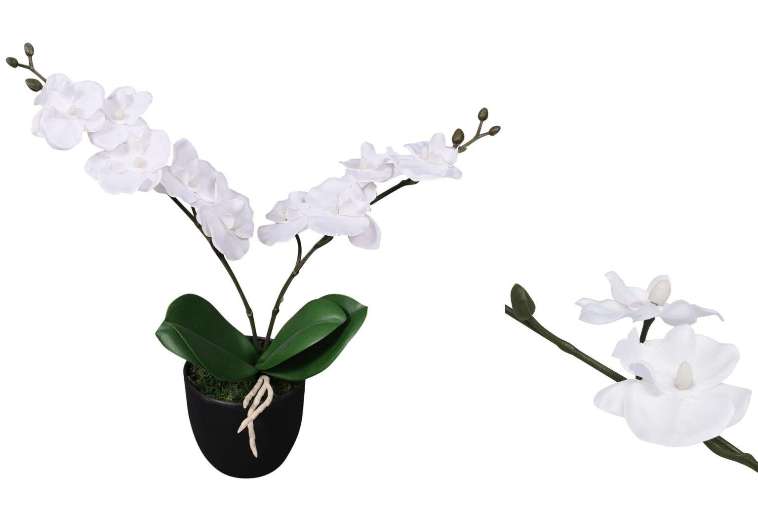 Künstliche Zimmerpflanze Künstliche Orchidee mit Topf 30 cm Weiß Künstliche Pflanzen, vidaXL, Höhe 0 cm