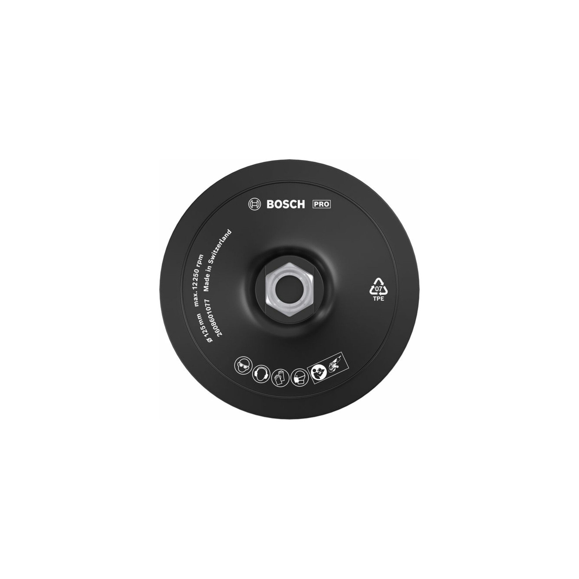 Bosch Professional Stützteller Bosch Stützteller mit Klettverschluss 125 mm 12.500 U/min