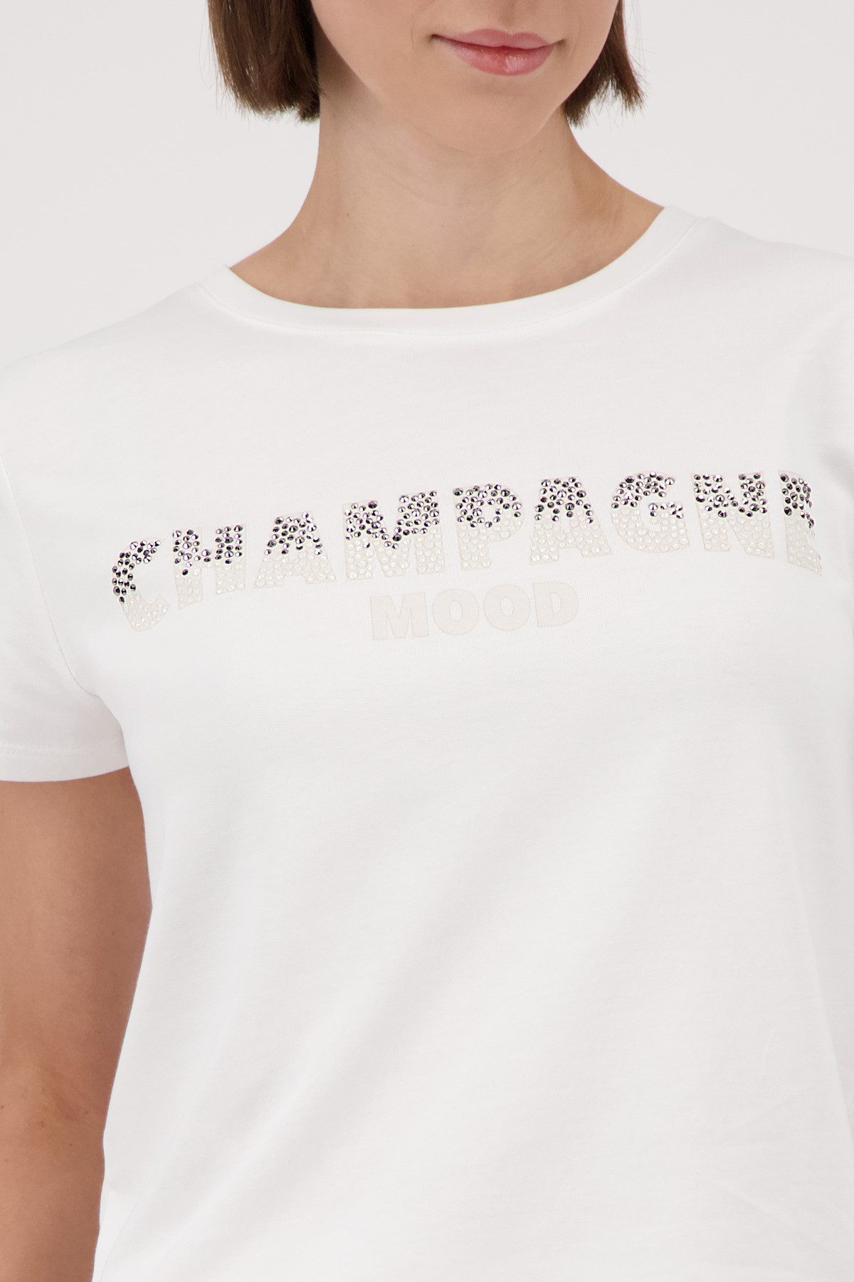Monari T-Shirt Shirt Schmuckschrift Regular fit mit Strasssteinen – Bild 4 von 5