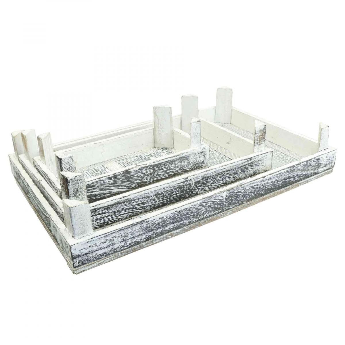 Florists Products Dekokorb Dekotablett Set, Holz, Shabby Chic, Gesteckunterlage
