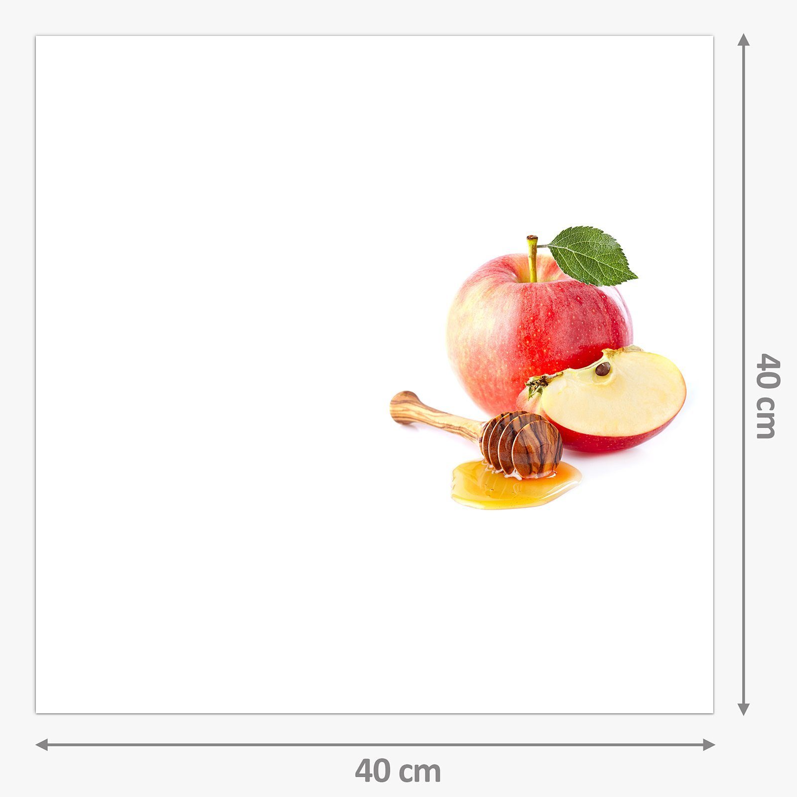 Primedeco Glas mit Küchenrückwand Motiv Honig und Küchenrückwand Apfel Spritzschutz