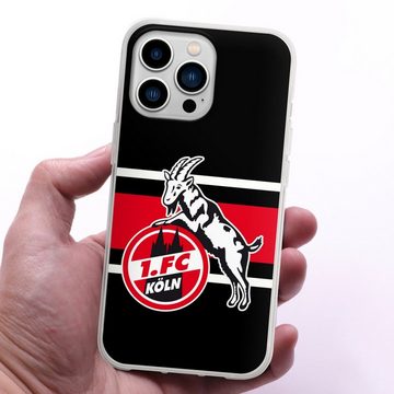 DeinDesign Handyhülle 1. FC Köln Offizielles Lizenzprodukt Colour Stripes 1.FC, Apple iPhone 13 Pro Silikon Hülle Bumper Case Handy Schutzhülle