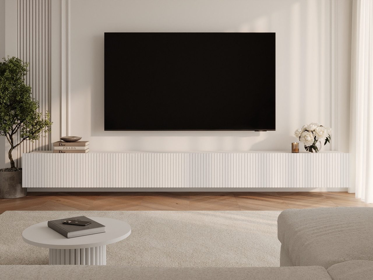 GrainGold TV-Schrank Kioto (Set, TV-Schrank) Soft-Closing-System, Breite 300 cm, für das Wohnzimmer