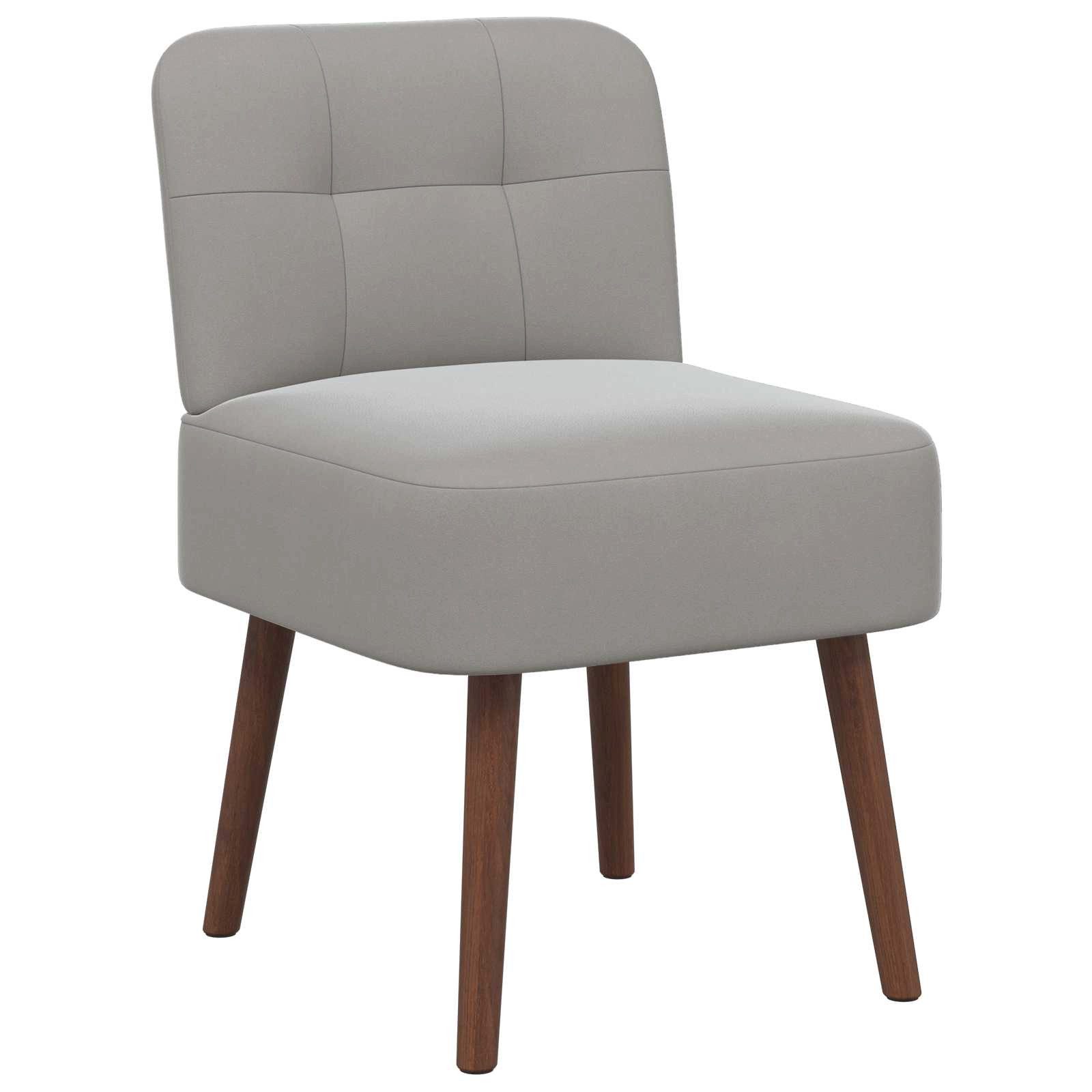 vidaXL Stuhl 48 x 58 x 72 cm Slipper Chair Hellgrau Samt