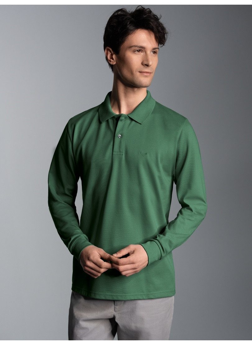 Trigema Poloshirt "TRIGEMA Langarm Poloshirt mit Armbündchen", (1 tlg.) günstig online kaufen