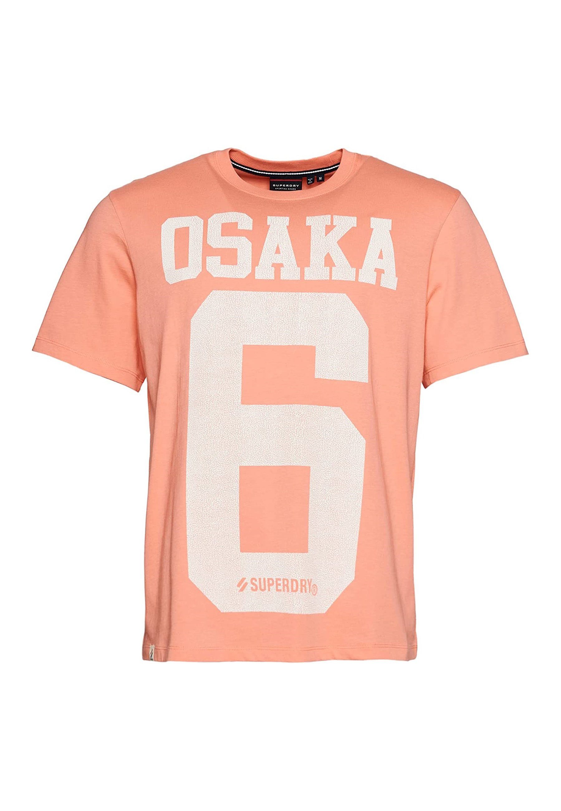 Superdry T-Shirt T-Shirt Kurzarmshirt mit Print rosa