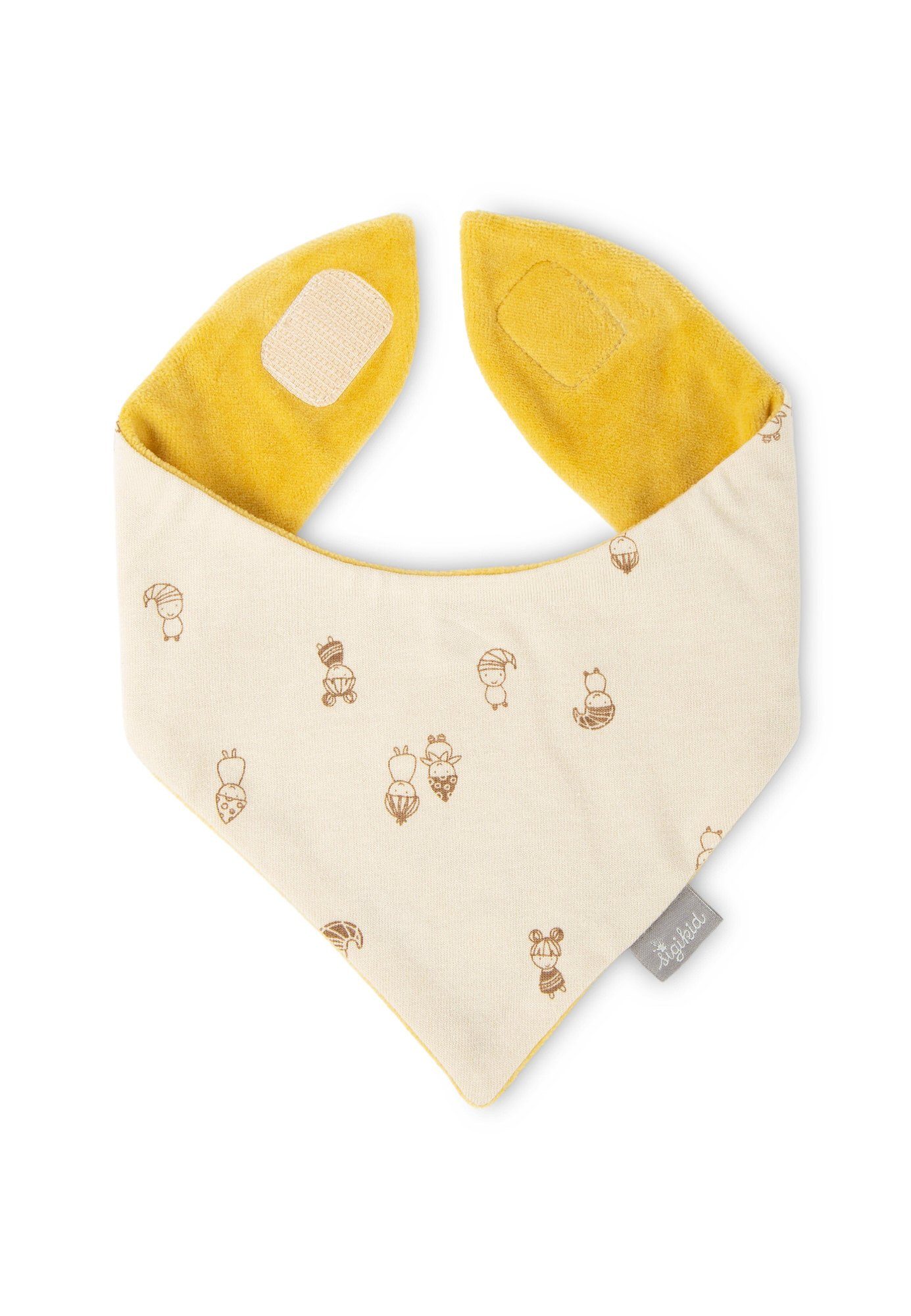 Sigikid Dreieckstuch Baby Accessoire Wendehalstuch Klettverschluss, gelb/beige mit (1-St)
