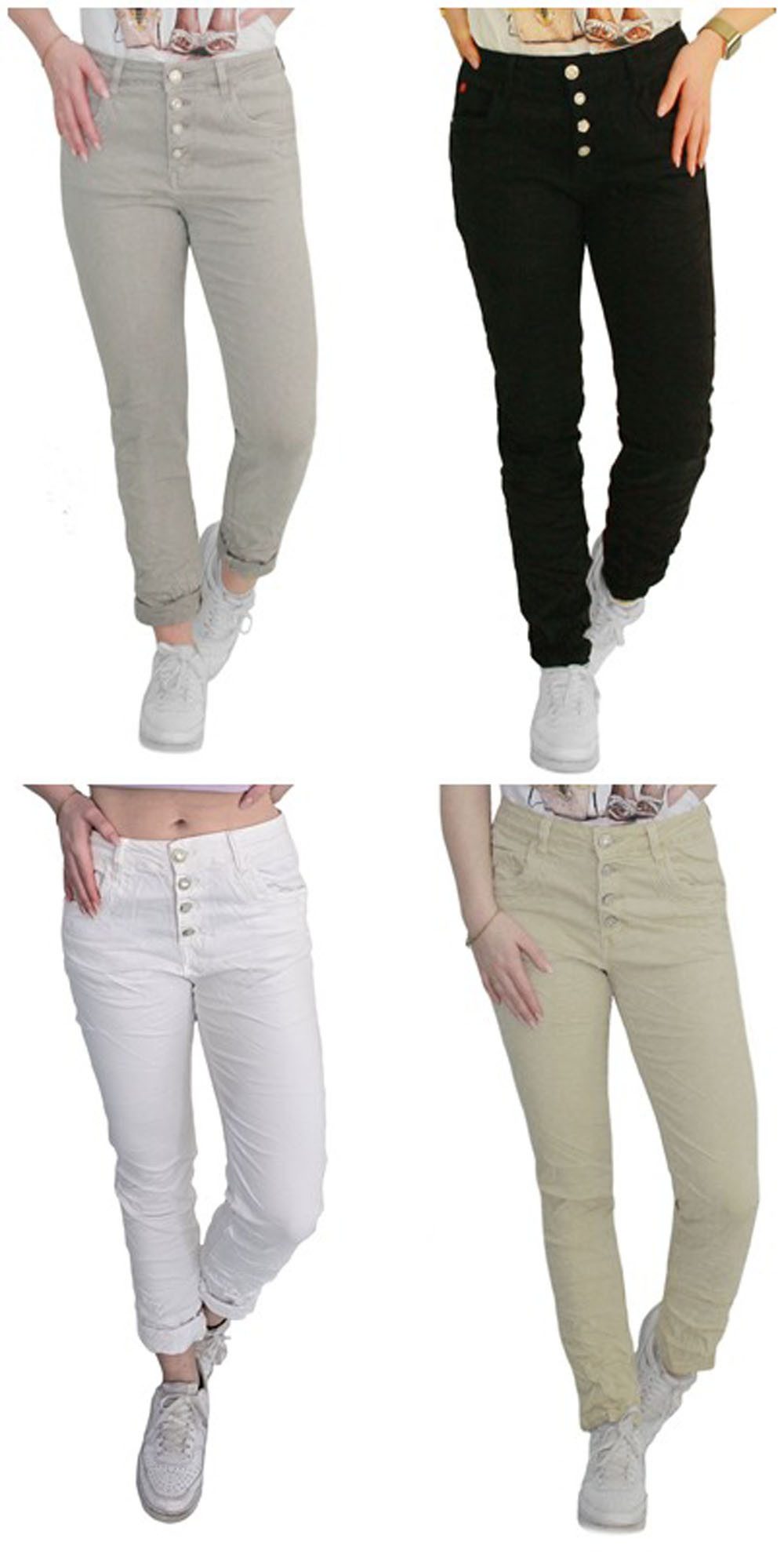 Karostar Slim-fit-Jeans Damen Karostar 4 Knöpfe 36 - 48