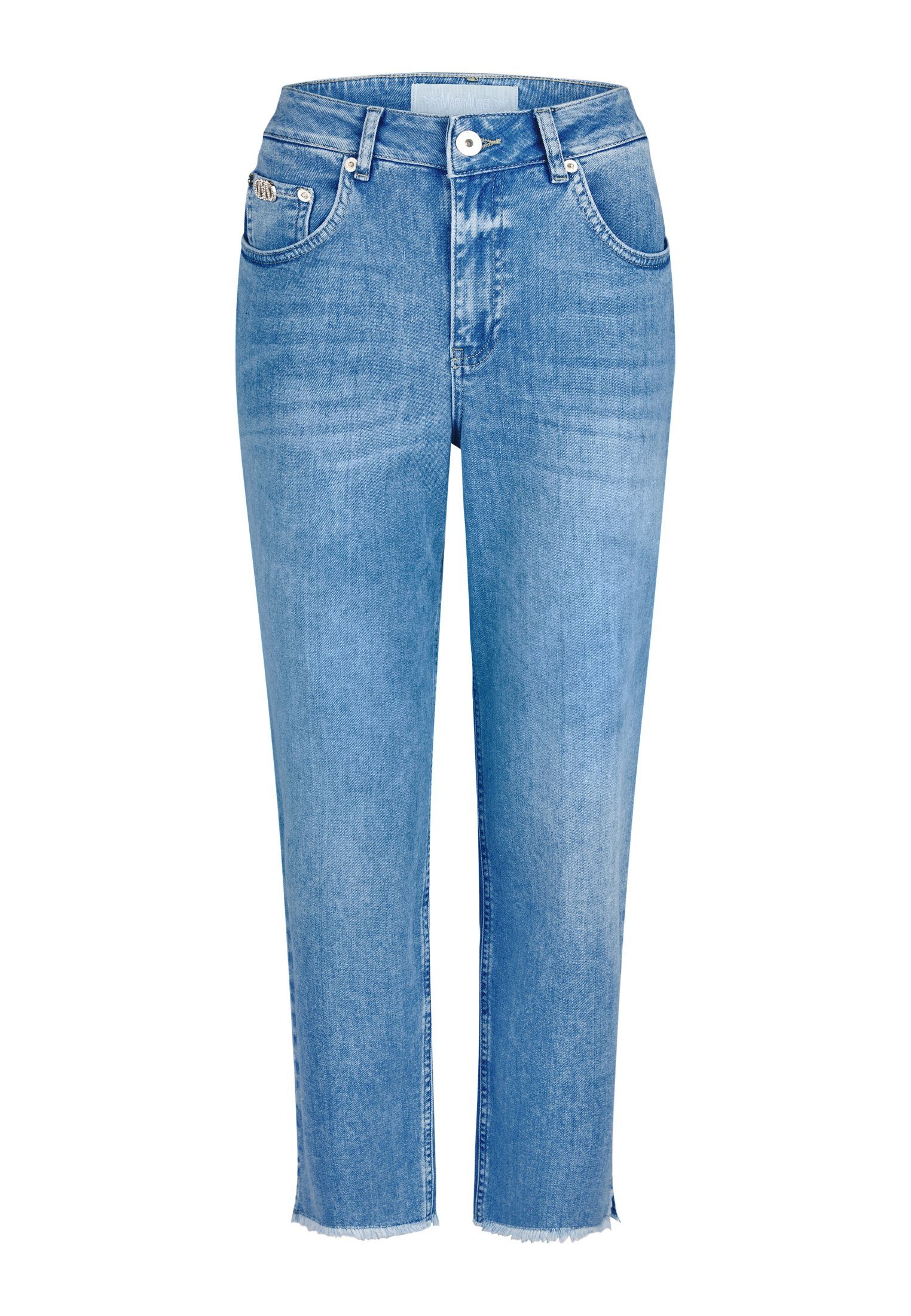MARC AUREL Mom-Jeans mit Fransensaum