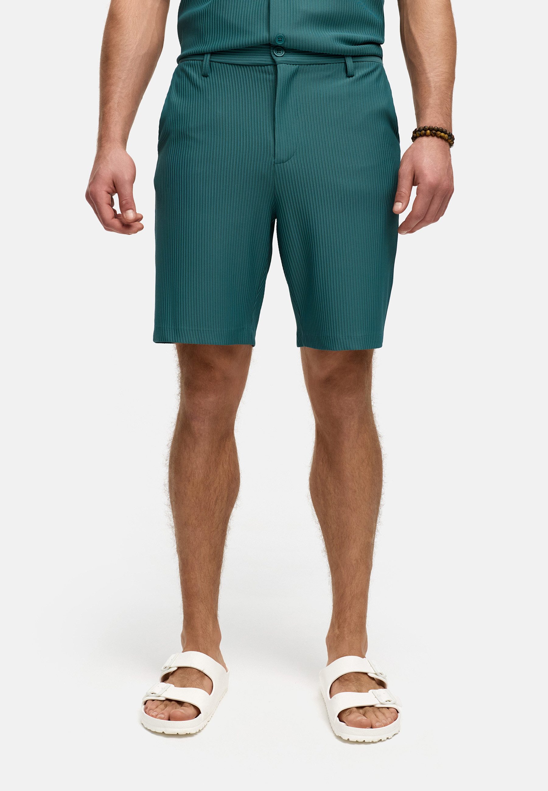 Indicode Shorts Herren INGustiono Sommershorts Herrenshorts mit feiner Textur und subtil-edlem Streifenmuster