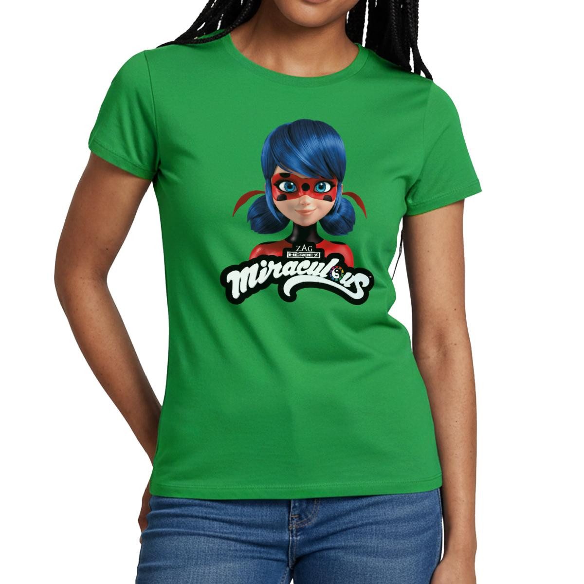 Spreadshirt T-Shirt Miraculous Ladybug Mit Logo Frauen T-Shirt (1-tlg) Slim Fit, fällt klein aus