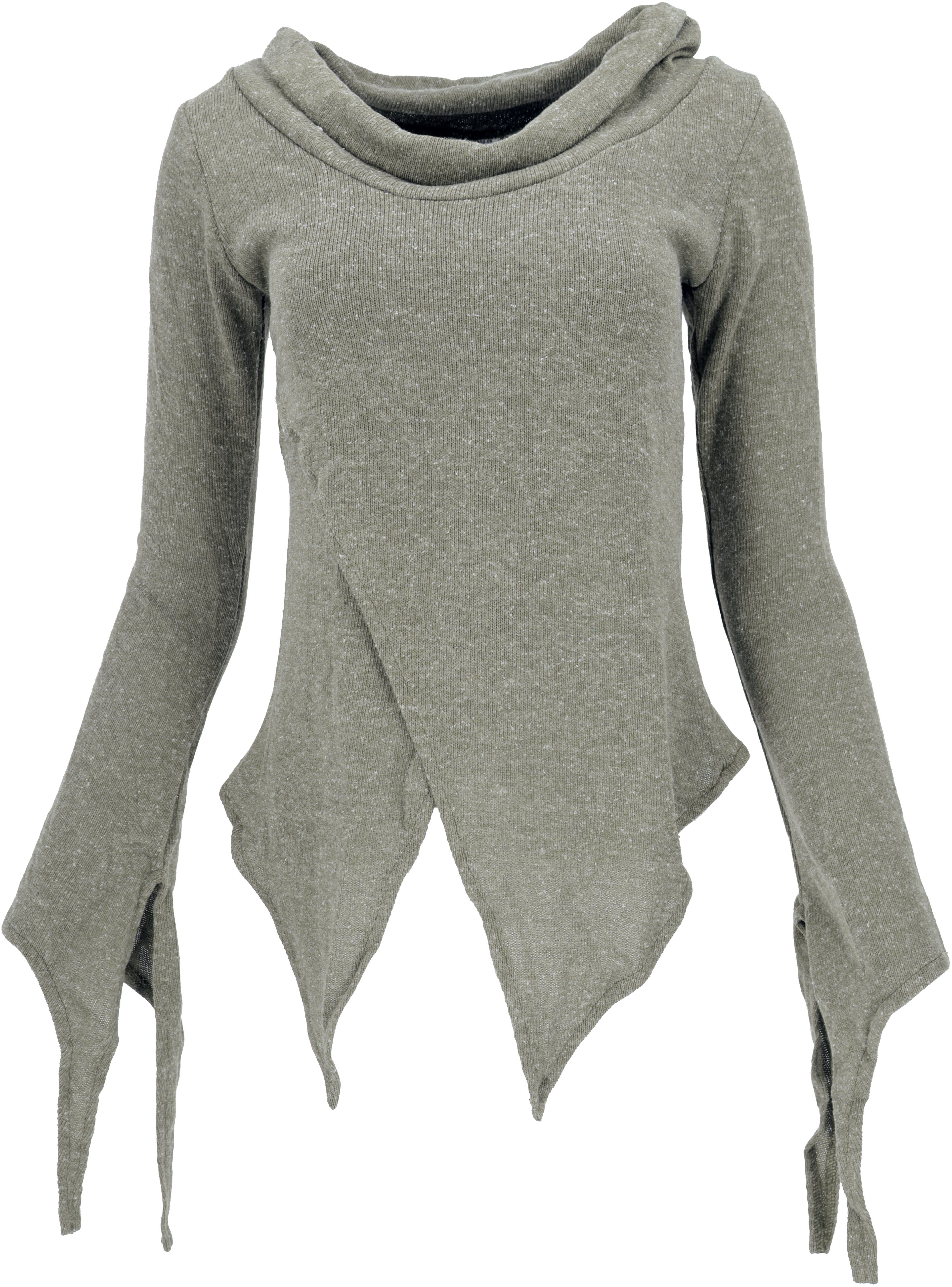Guru-Shop Longsleeve Pixishirt mit Schalkragen Baumwollstrick.. günstig online kaufen