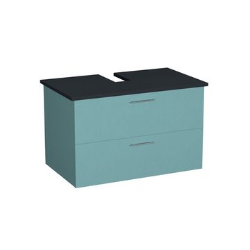 GARLIVO Waschbeckenunterschrank GLA-80 mit Schubladen, Badezimmer Waschtischunterschrank, Grün Breite 84 cm, Soft-Close, Push-to-Open/ Tip-On, Hängend