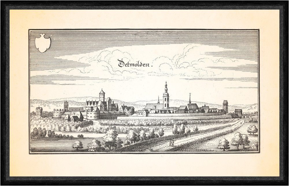 Kunstdruck Detmolden Detmold Fürstliches Residenzschloss Detmold Faks_Merian 027