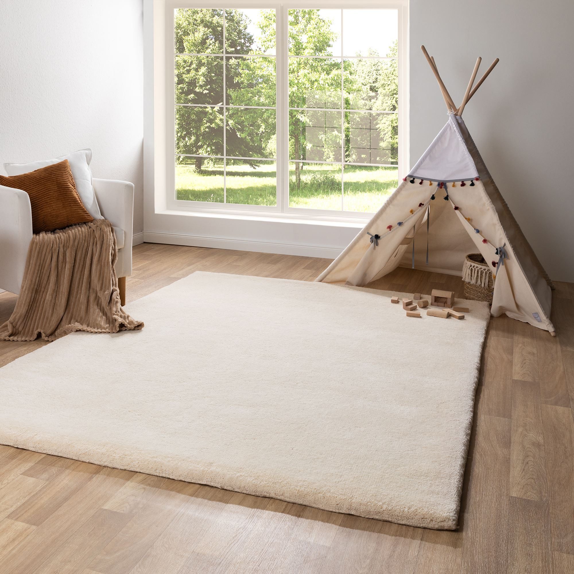 Steffensmeier Wollteppich Kenitra, Rechteckig, Berber Teppich aus Marokko, handgeknüpft