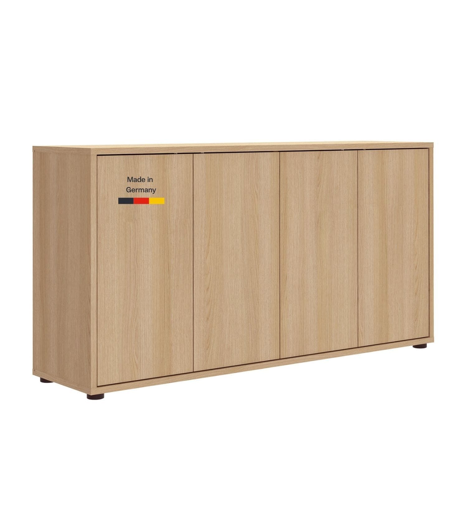 mokebo Sideboard 'Horizon' Holz Kommode Push-to-Open Türen Schrank (73x136 cm, mit Einlegeböden), Made in Germany, Kommode, Beistellschrank, Anrichte in Eiche