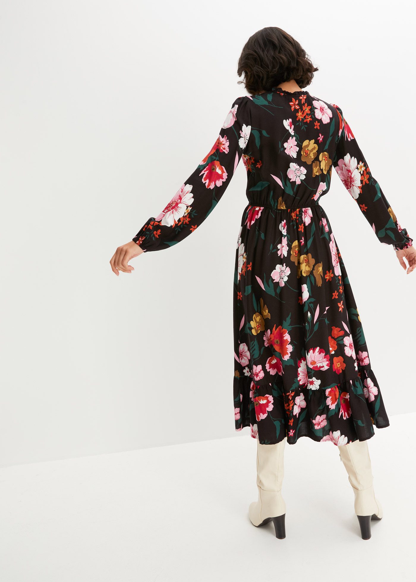 bonprix Midikleid Midikleid aus fließender Viskose günstig online kaufen