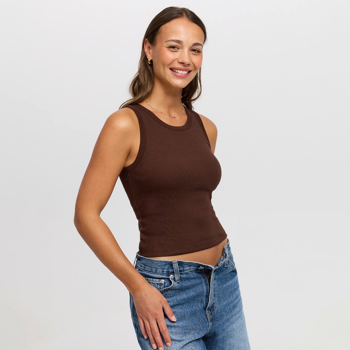 cfab BH-Hemd Tank Bratop-Ash Brown-S (1-tlg)