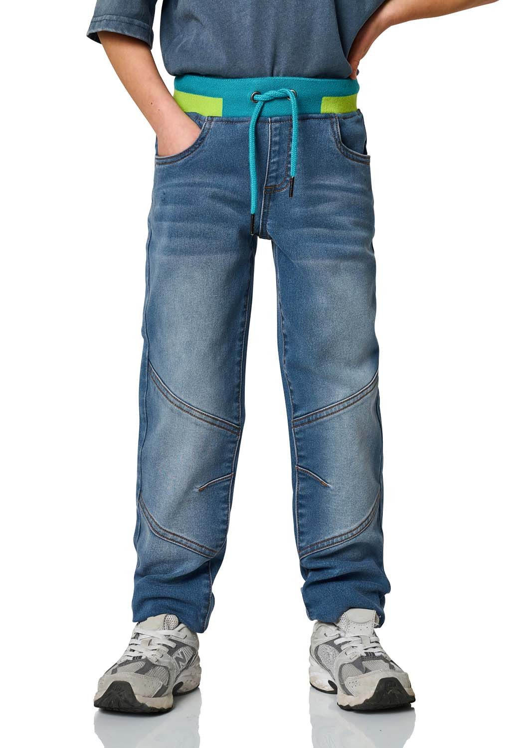 JAKO-O Straight Jeans JAKO-O Comfortable Trousers Knee Patch Children's Baby Denim Look