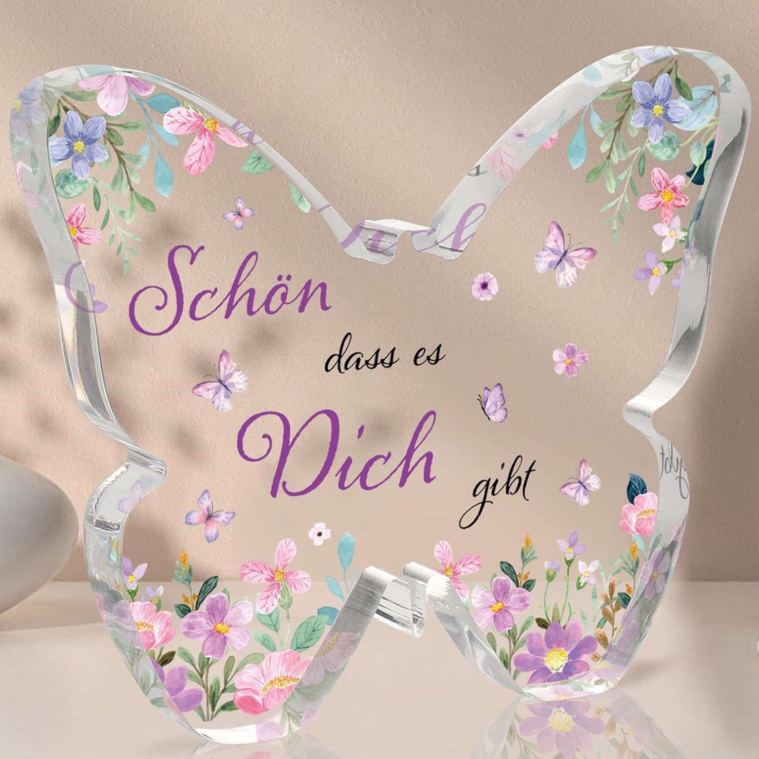 FELIXLEO Dekofigur Schmetterling Acryl Deko Geschenk Frauen Tischdekoration langlebig (1 St)