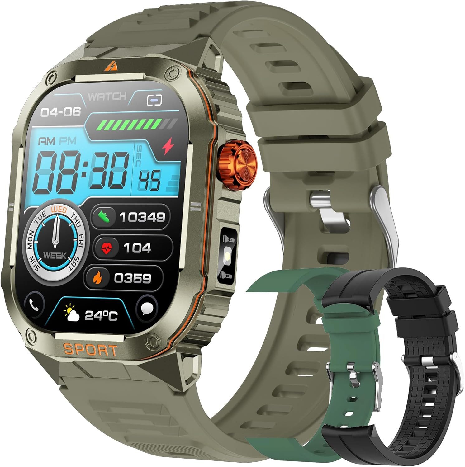 SGDDFIT 2025 Nuovo Smartwatch (5,1 cm, android ios), Herren Smartwatch mit 2.01" AMOLED Display, Bluetooth Calls