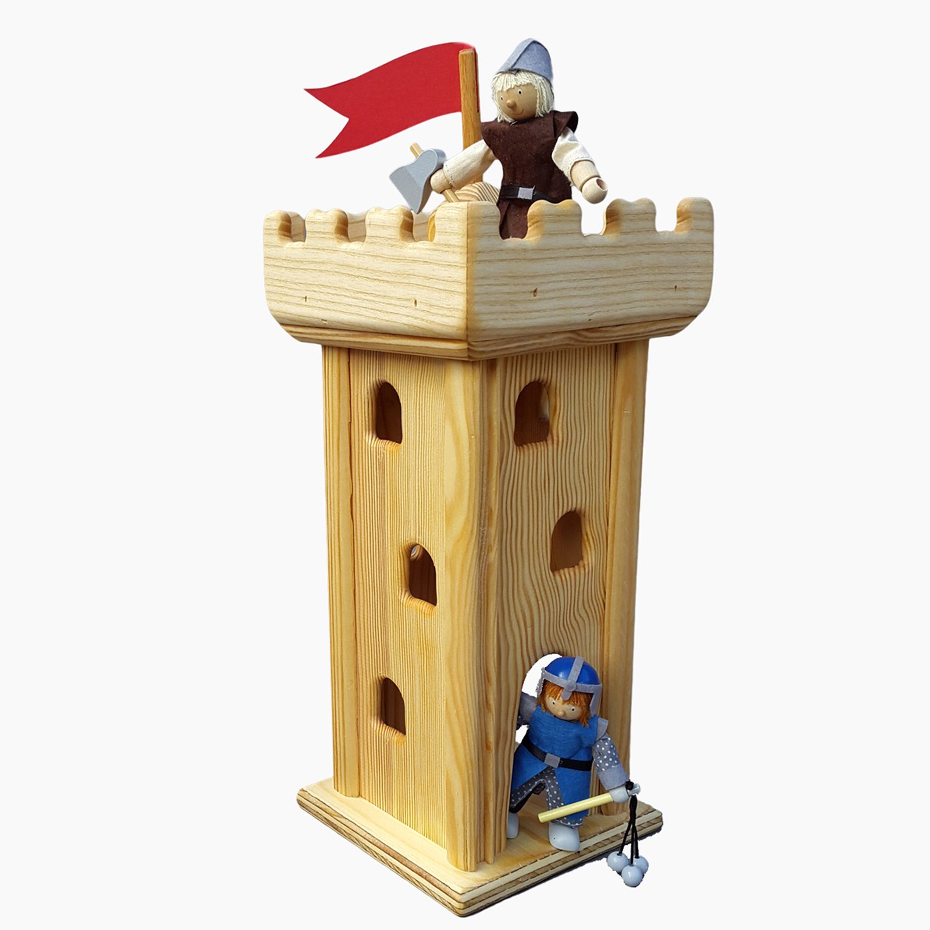 Madera Игрушкиe Spiel-Gebäude Ritterburg Turm (packung, set), Made in Germany Размер 16 x 16 x42