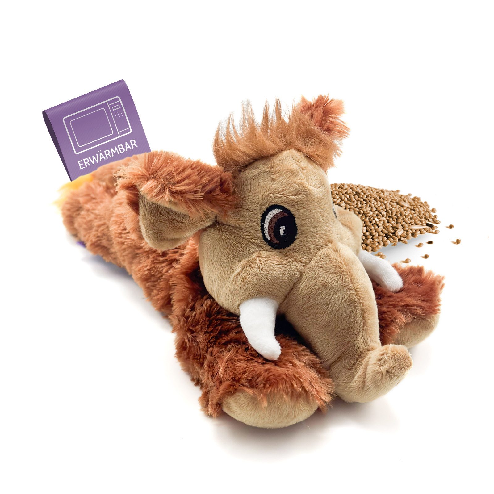 Habibi Plush Wärmekissen Classic Mammut, mit Hirsekornfüllung
