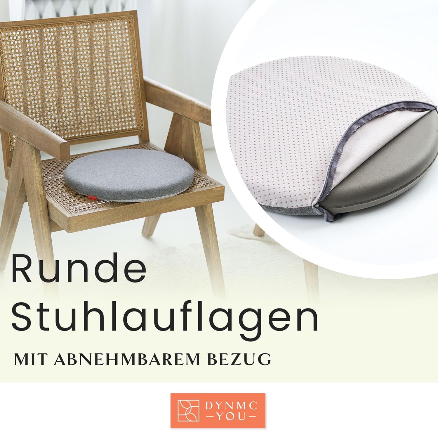 DYNMC you Sitzkissen Stuhl - Stuhlkissen 39x39 - Rund Set, Mittelhart H3 - günstig online kaufen