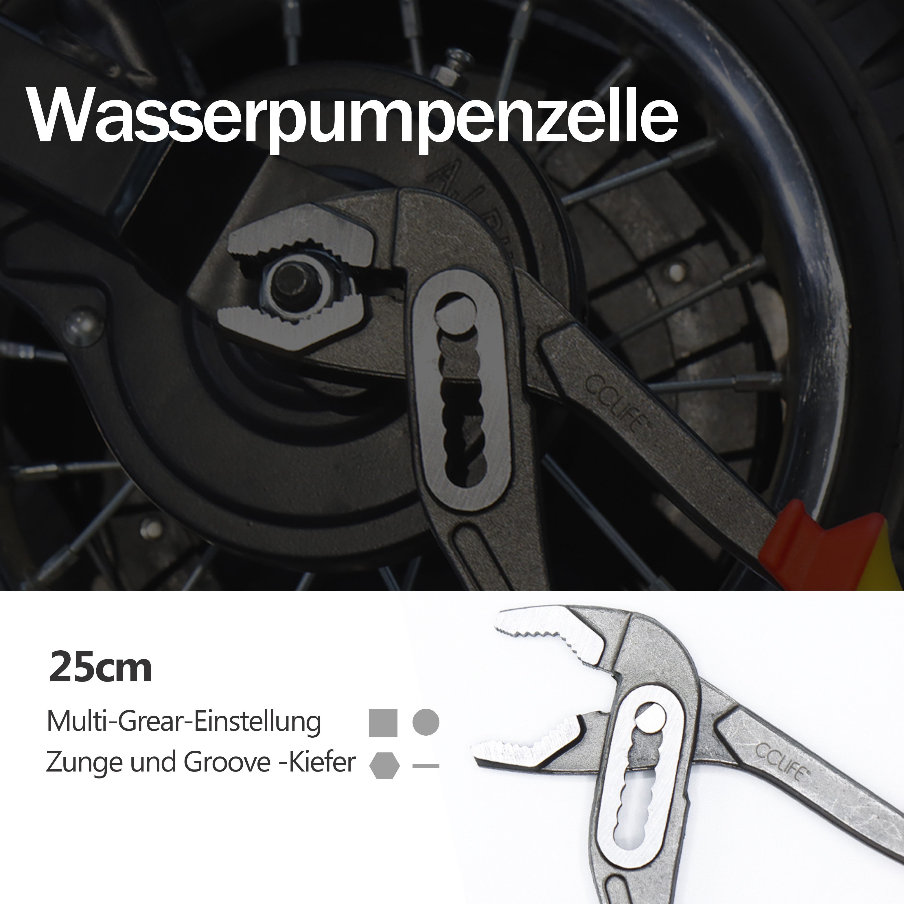 CCLIFE Zangenset Zangenset Werkzeugset CRV Stahl Viele Ausführungen, 4-tlg.