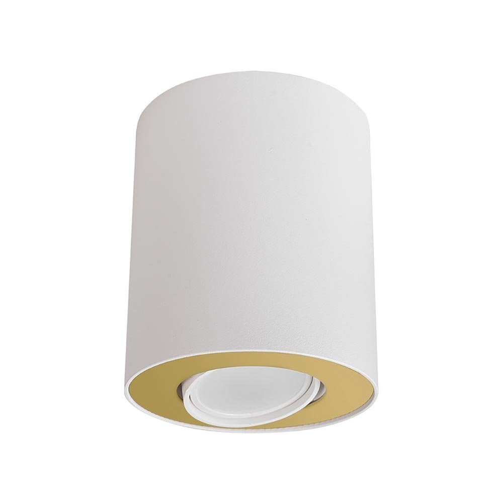 Set Ø 10cm/ Gold Licht-Trend Aufbau-Deckenleuchte Weiß, Deckenleuchte