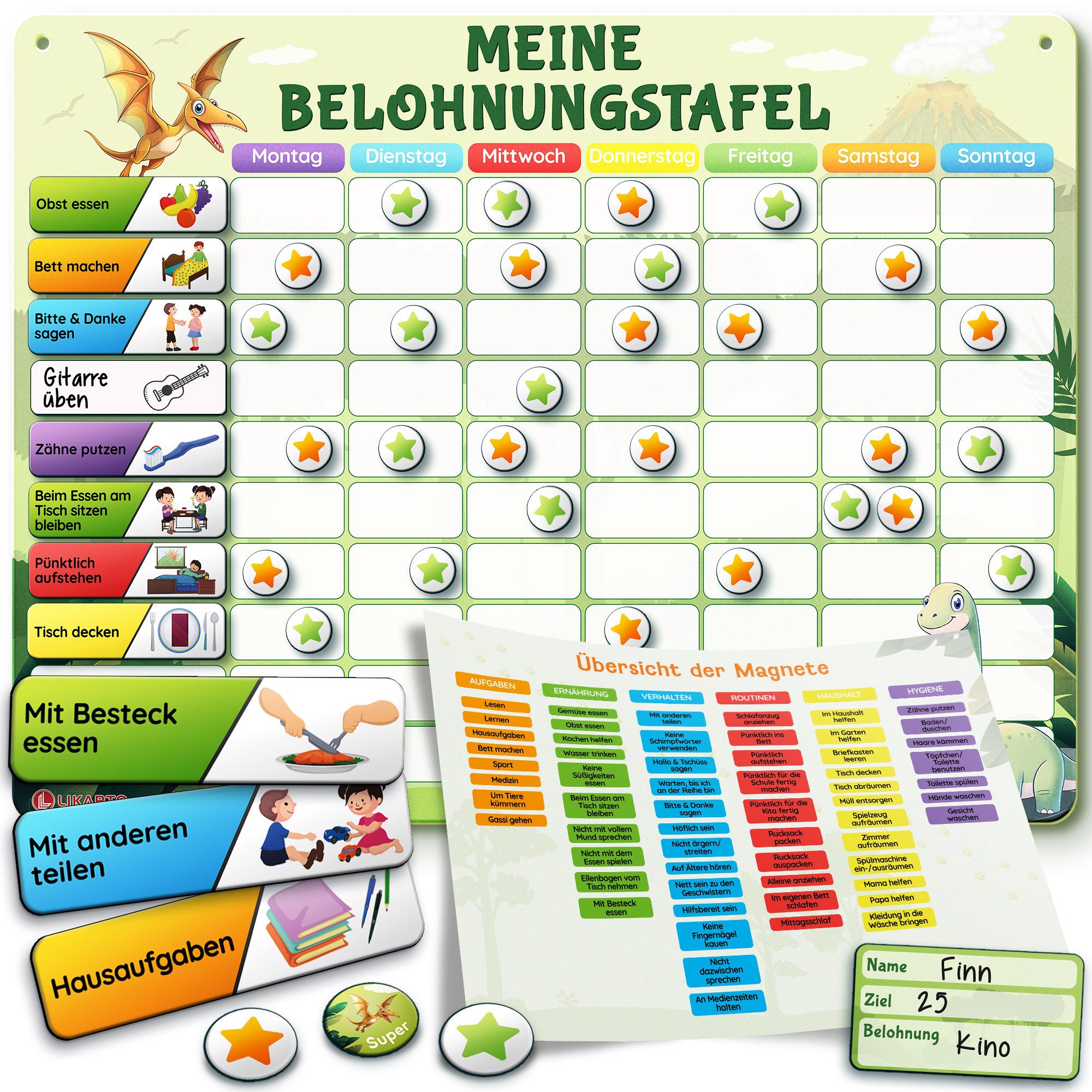 Likarto Lernspielzeug Belohnungstafel Kinder - Montessori Aufgabenplaner & günstig online kaufen
