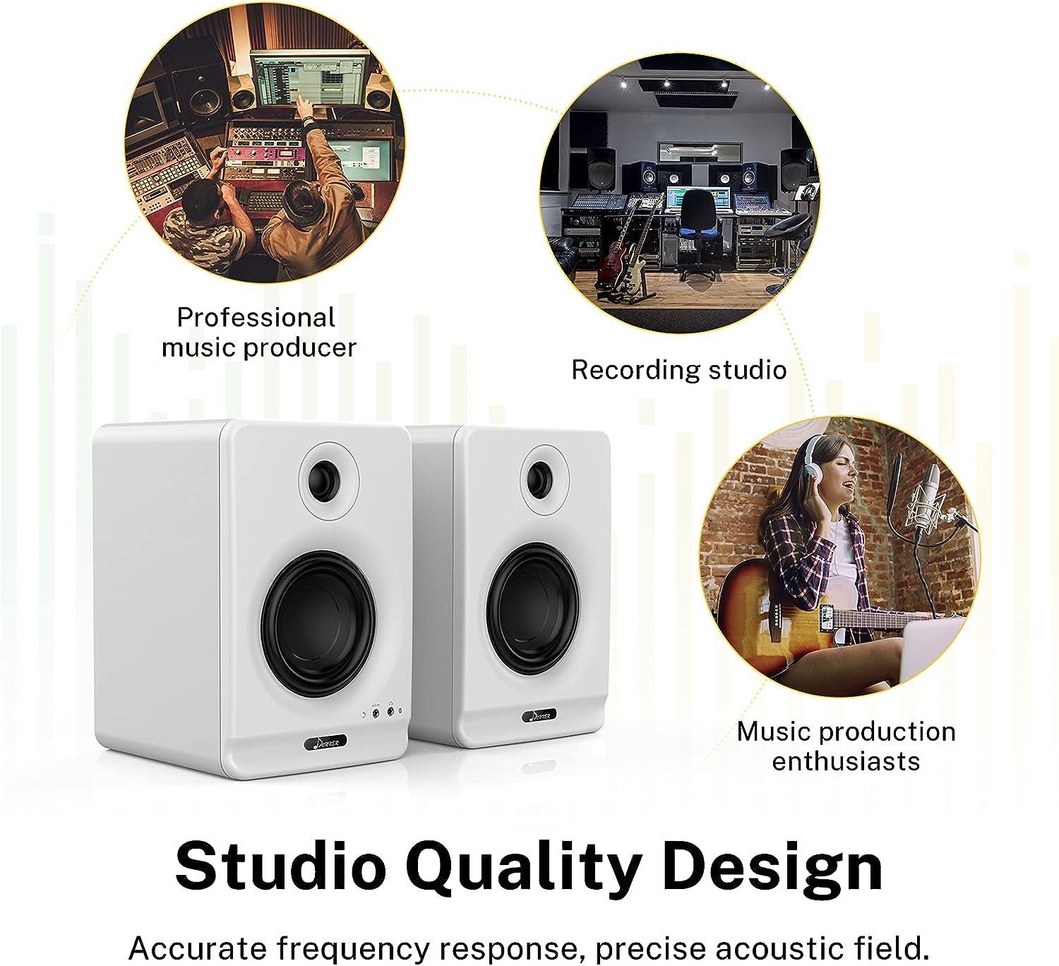 (WLAN Monitor Musikproduktion, Lautsprecher Podcasting, Einschließlich Lautsprecher Monitor-Isolationspads, Donner (WiFi), Studio, Lautsprecher Definition, High 4 Studio 5.0 Bluetooth Studiomonitor, Active Live-Streaming für 2-Pack) und Dyna