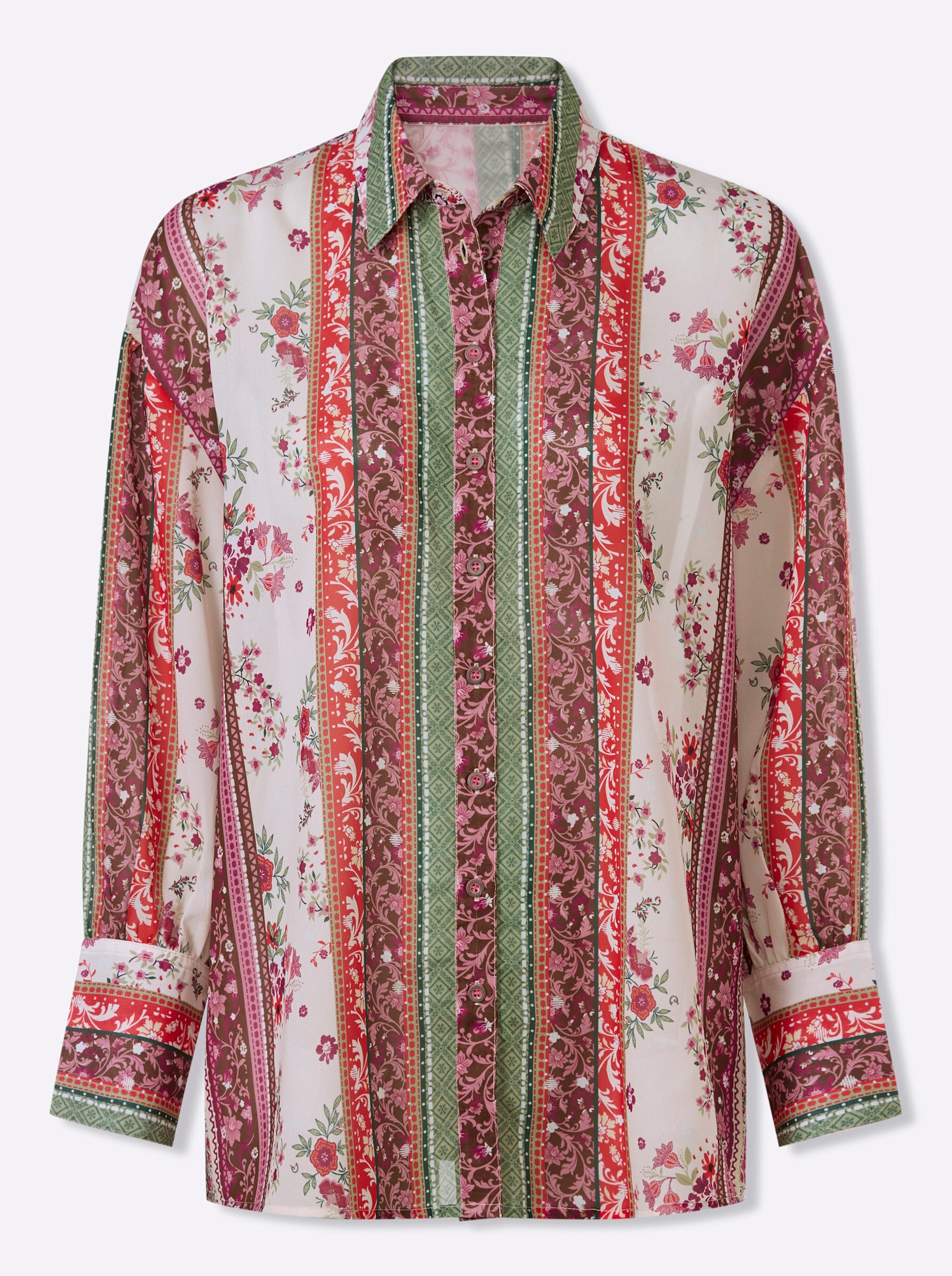 Klassische Bluse Druckbluse Langarm