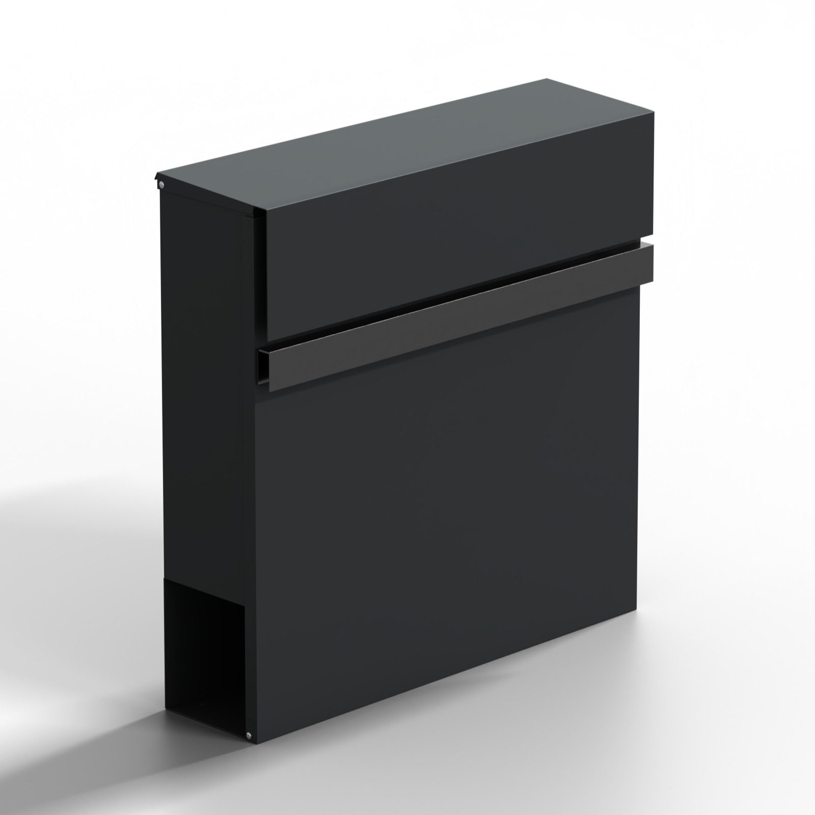 HAGO Briefkasten Anthrazitfarbener Briefkasten aus pulverbeschichtetem Stahl mit Zeitun, Zeitungsrolle,Geschütztes Schloss