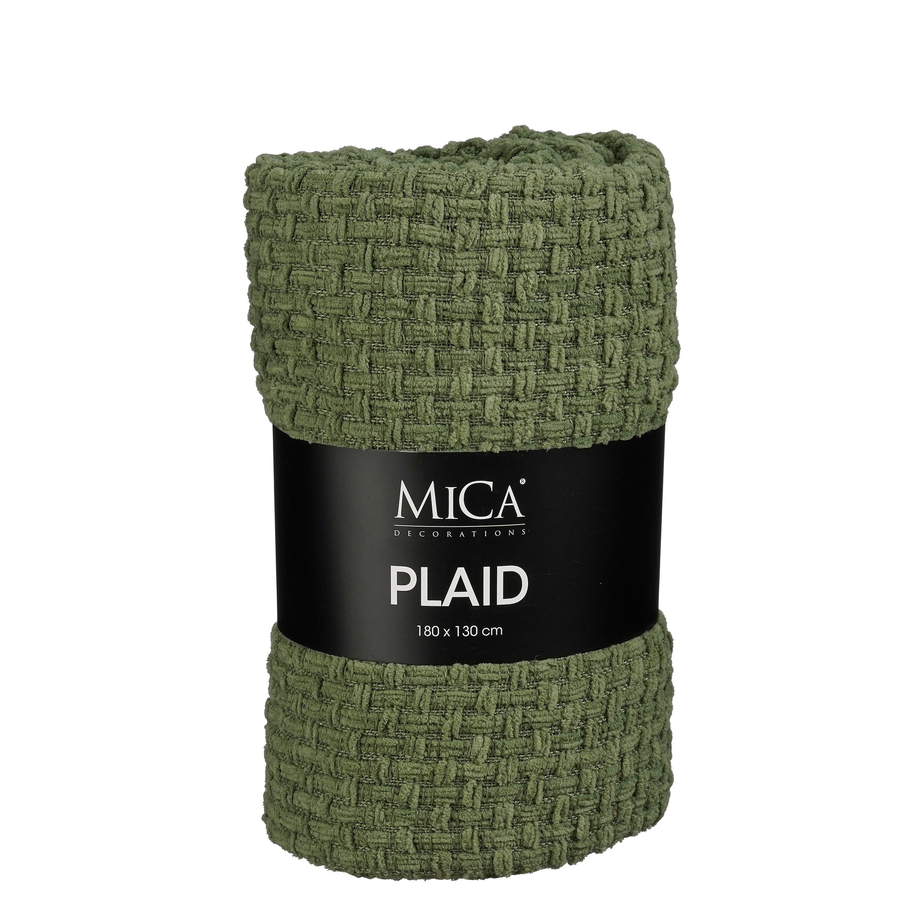 Plaid Mica Decorations Cosenza Decke 180 x 130 cm Dunkelgrün, Mica Decorations