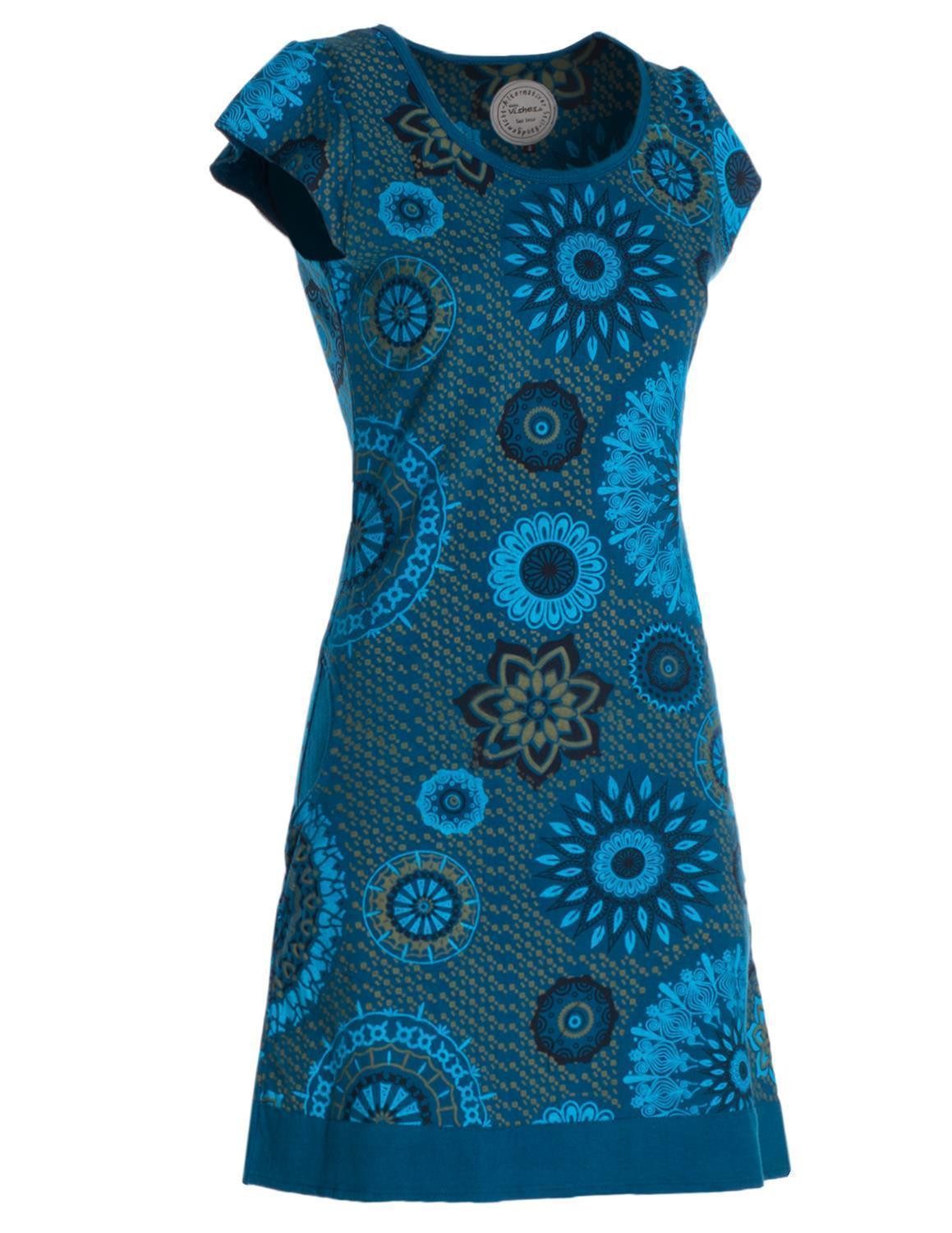 Tunikakleid Kurzarm Damen Sommer-Kleid Longshirt-Kleid Mini-Kleid Tunika-Kleid