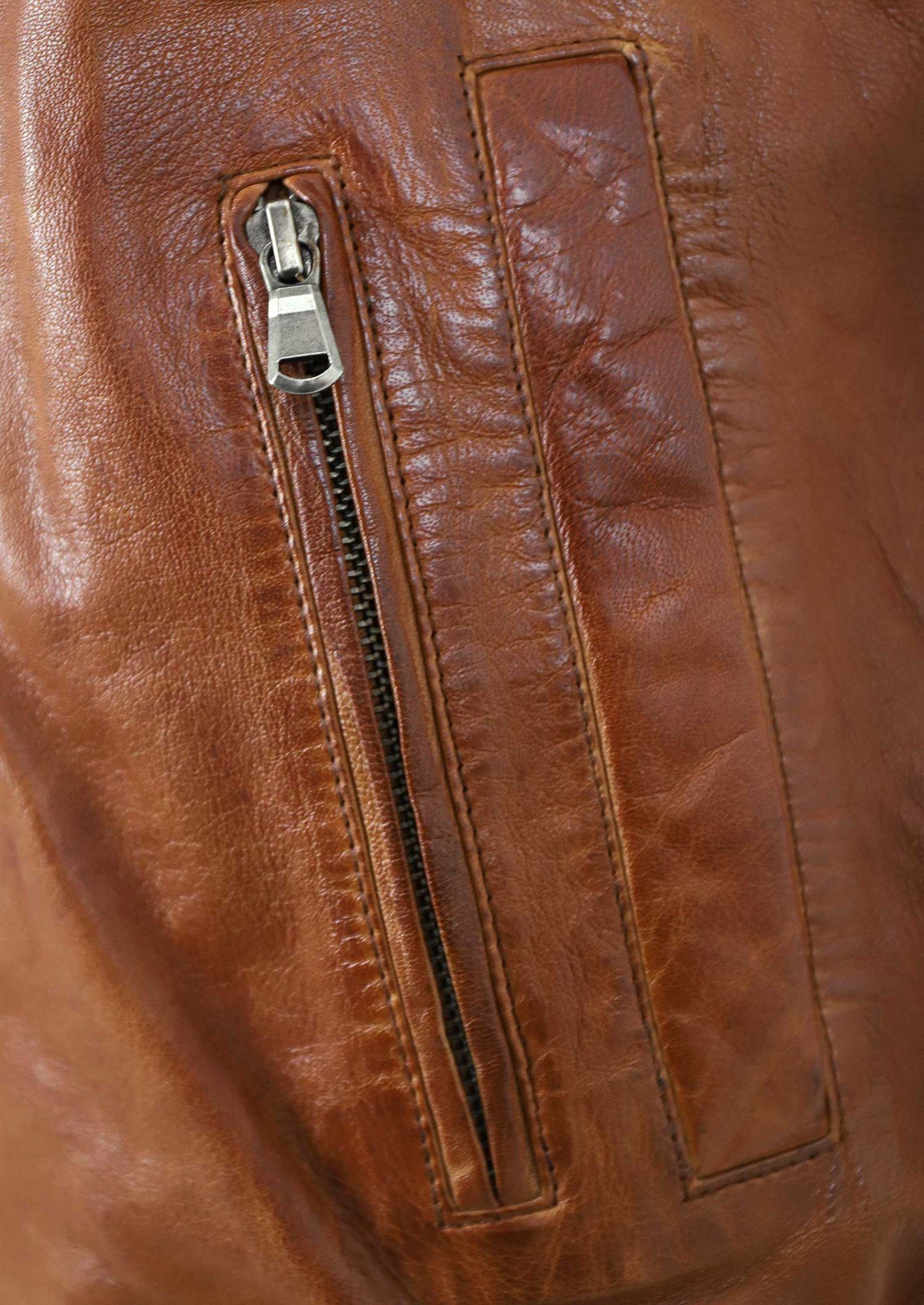 Maddox Lederweste Maddox - Herren Lederweste Lammnappa cognac