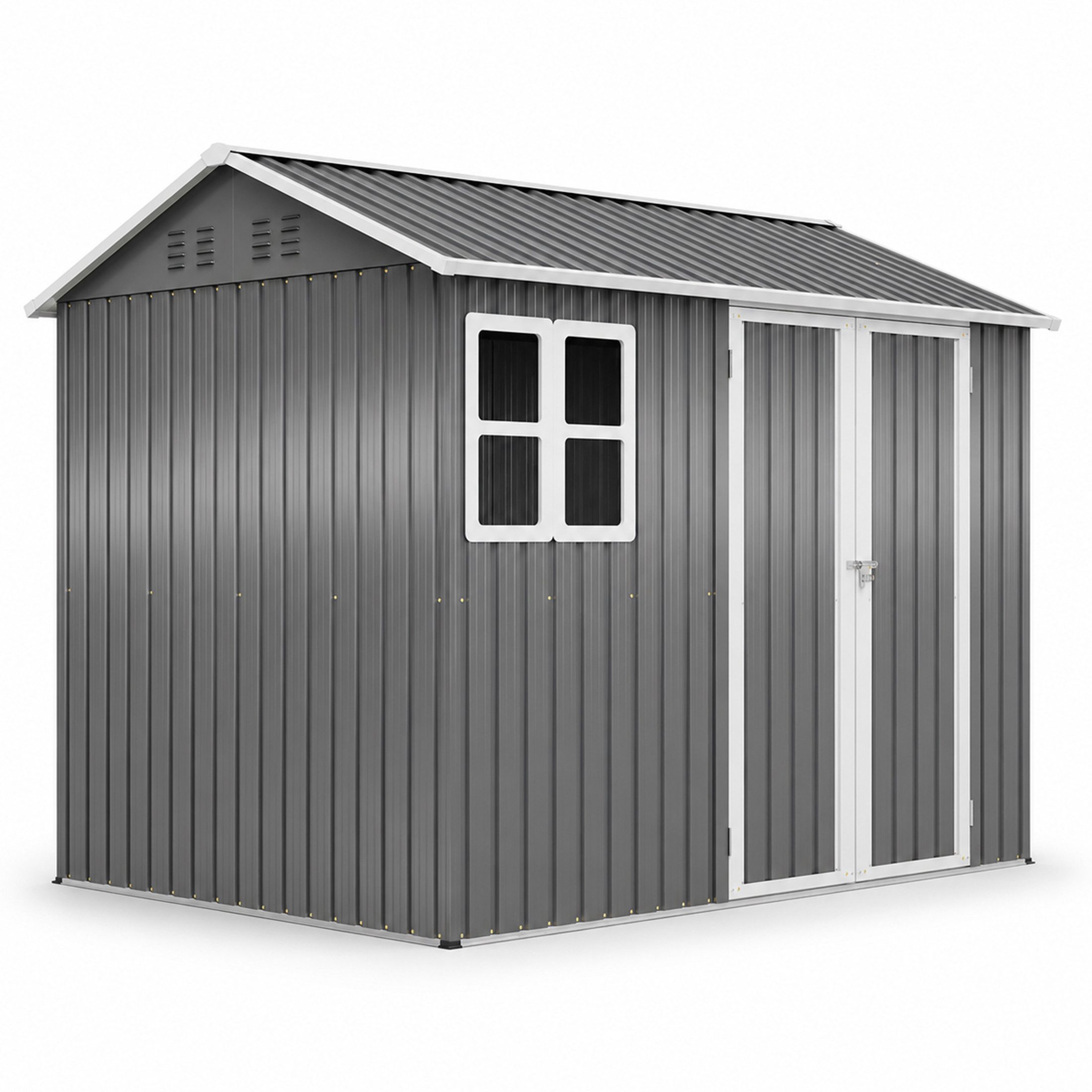 Thanaddo Gartenhaus Gartenhaus aus Metall mit Fenstern, (Metallhütte (8 x 6 Fuß), 251×180×201cm) – Bild 3 von 5