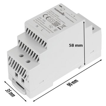 Poppstar DIN-Rail Netzteil 15V 2A 30W Hutschienen-Netzteil (15 V Klingeltrafo IP20 mit Kurzschluss-Schutz und Überspannungs-Schutz)