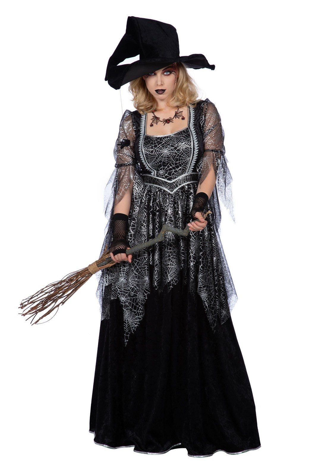 Wilbers Hexen-Kostüm Hexenkostüm Karneval Dunkle Magie Kleid Halloween Zauberin Kostüm