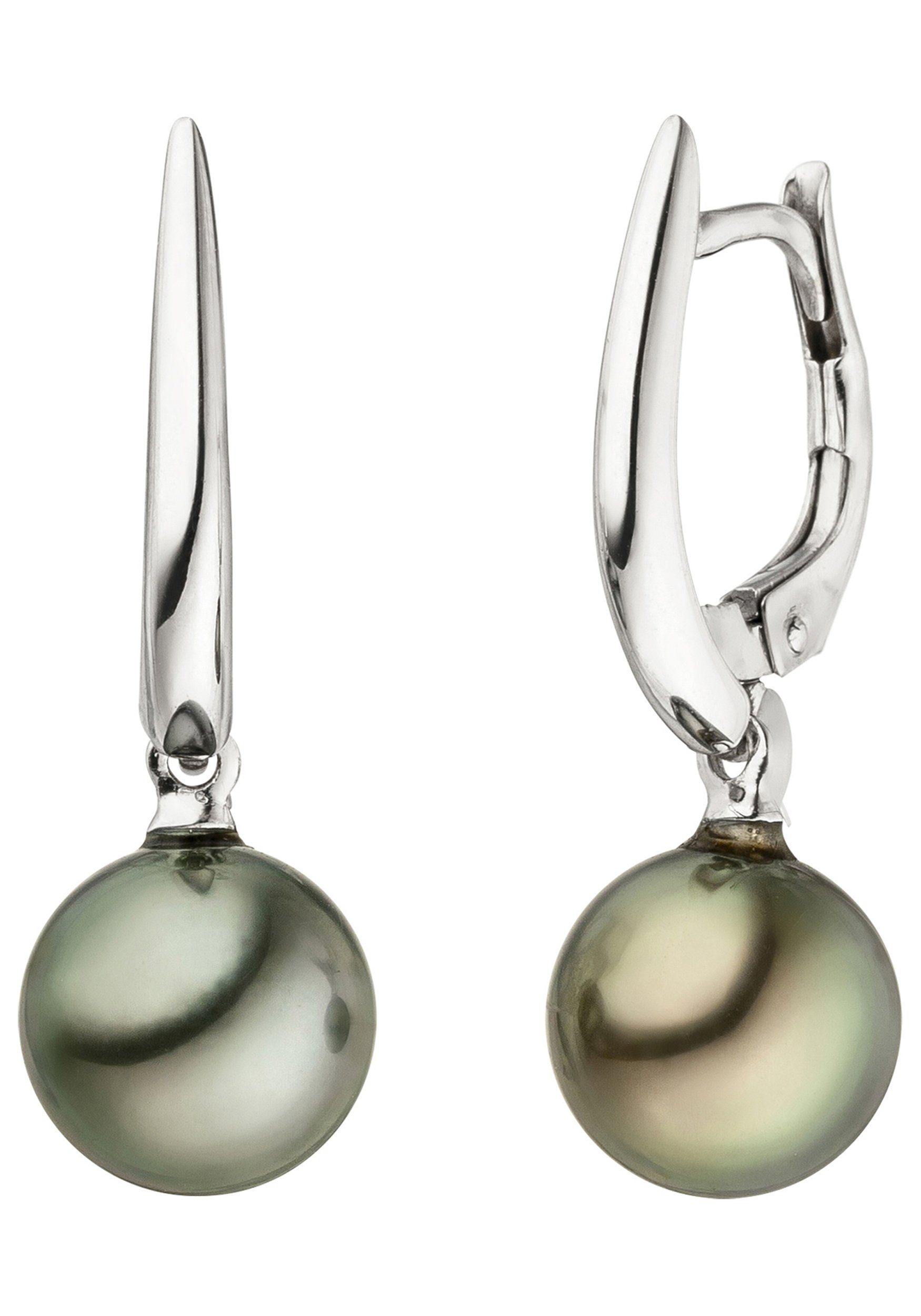 JOBO Perlenohrringe, 585 Weißgold mit T... JOBO Perlenohrringe, 585 Weißgold mit T...