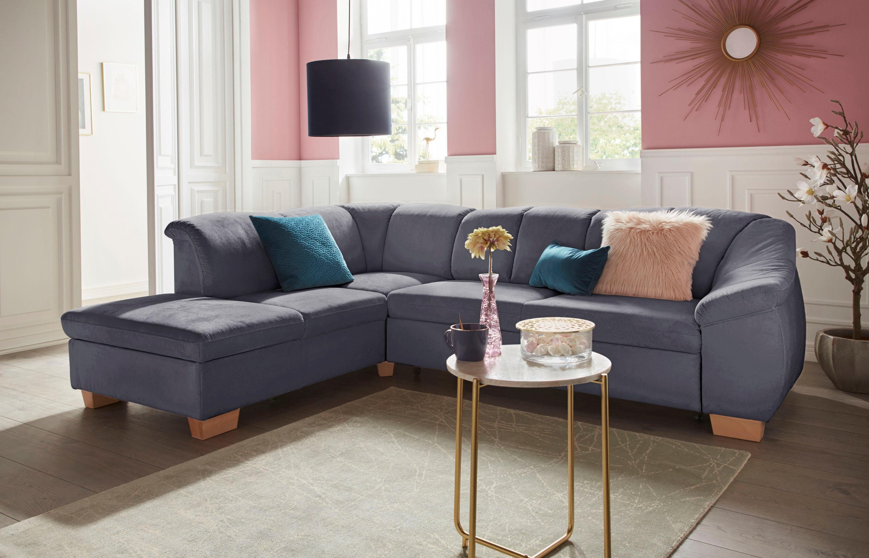 sit&more Ecksofa Santo L-Form, mit Federkern, wahlweise mit Schlaffunktion und Stauraum
