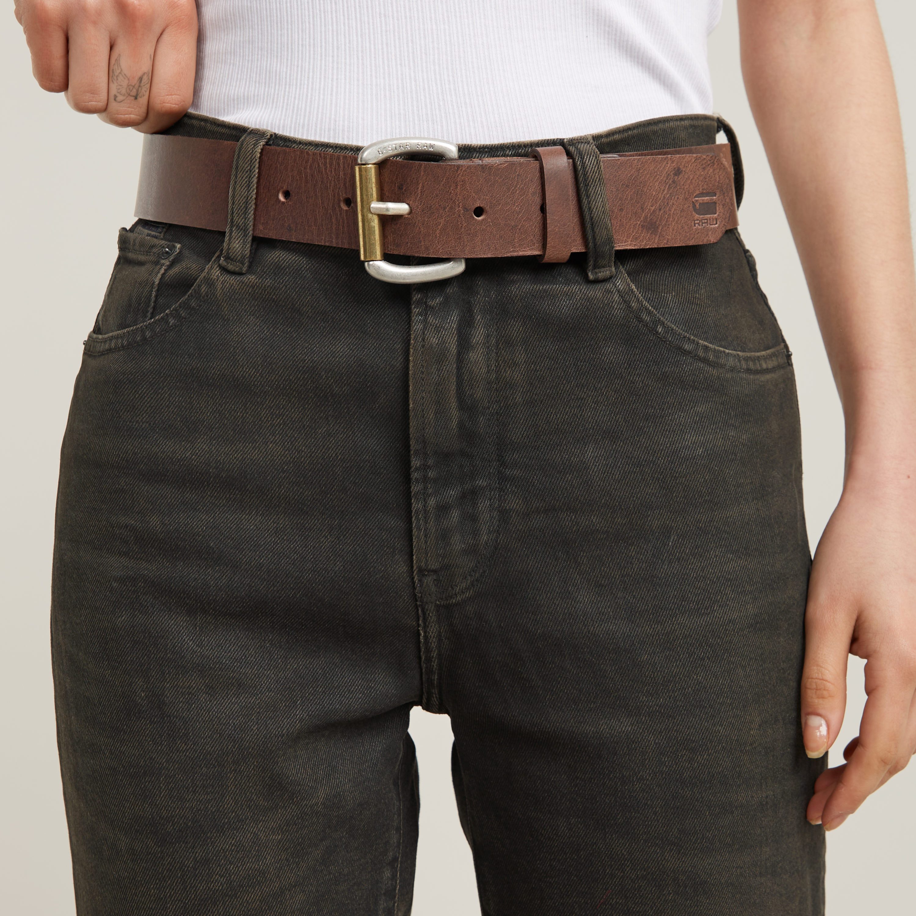 G-STAR Ledergürtel Dast belt mit Nieten verstärkt günstig online kaufen