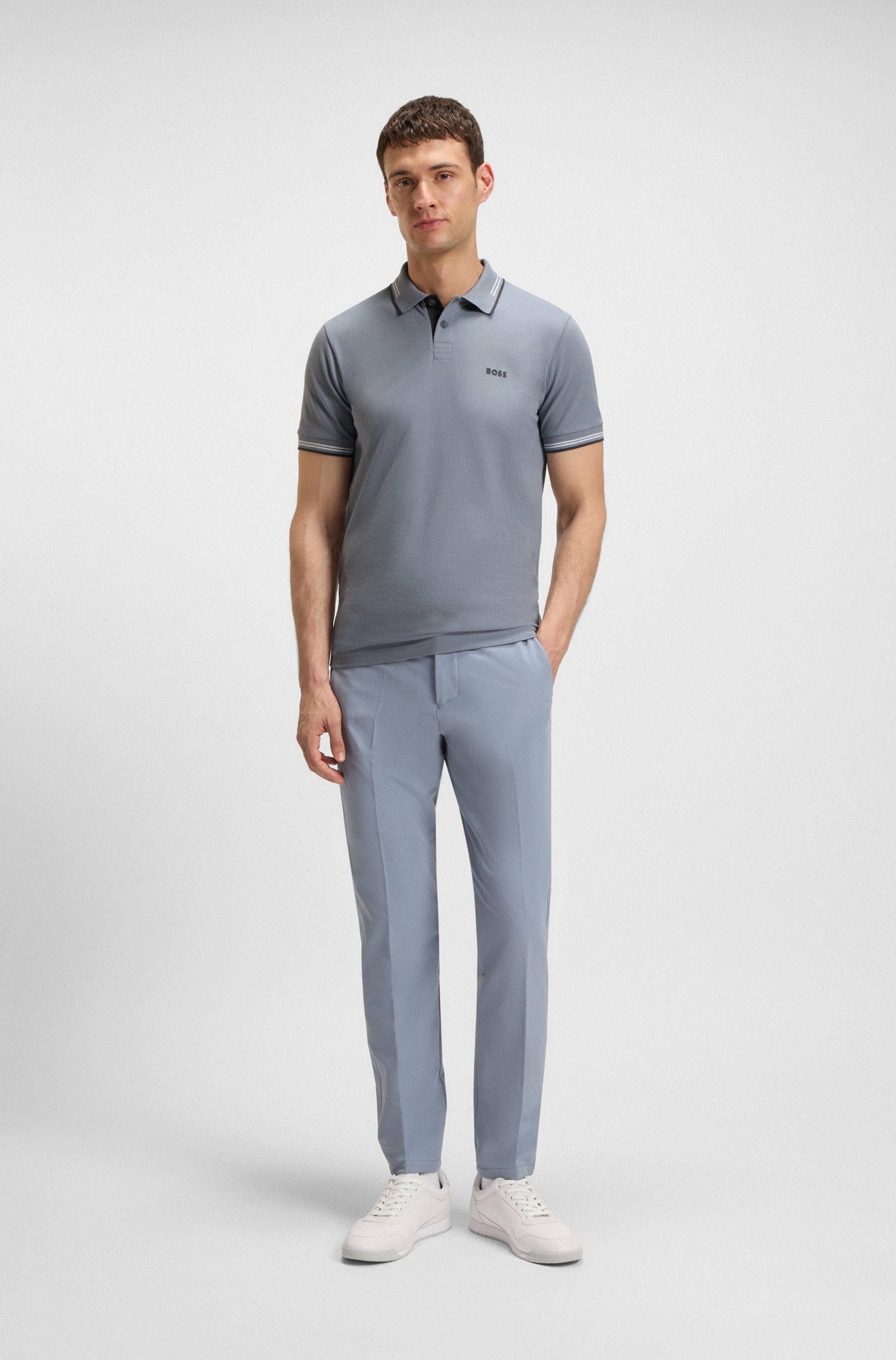 BOSS GREEN Poloshirt Paul Slim Fit Stretch-Baumwoll-Pique mit Polokragen